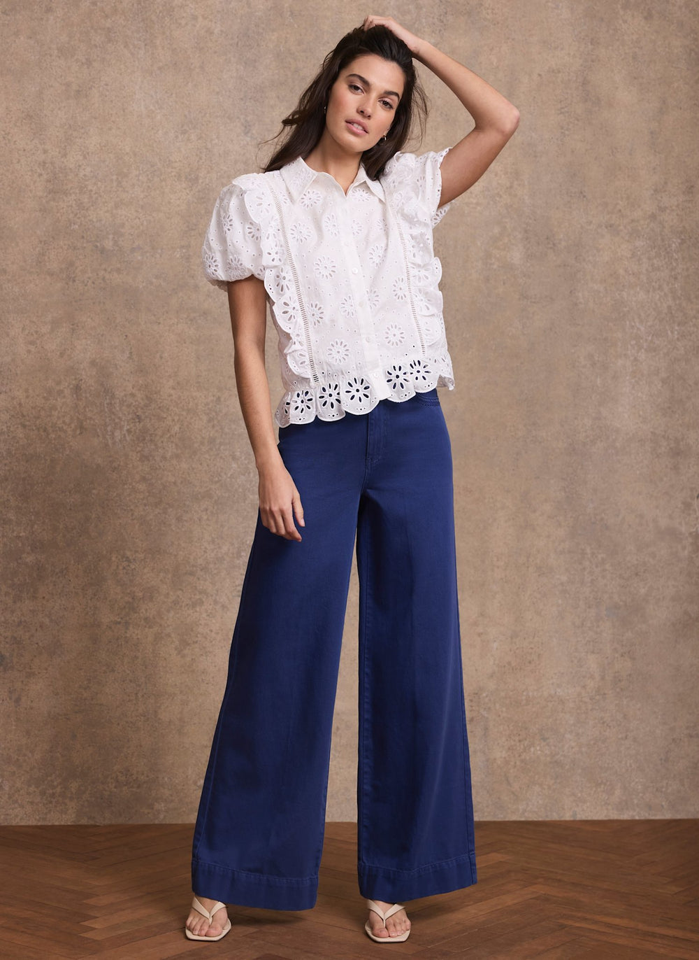 Blue Washed Refined Wide Jeans