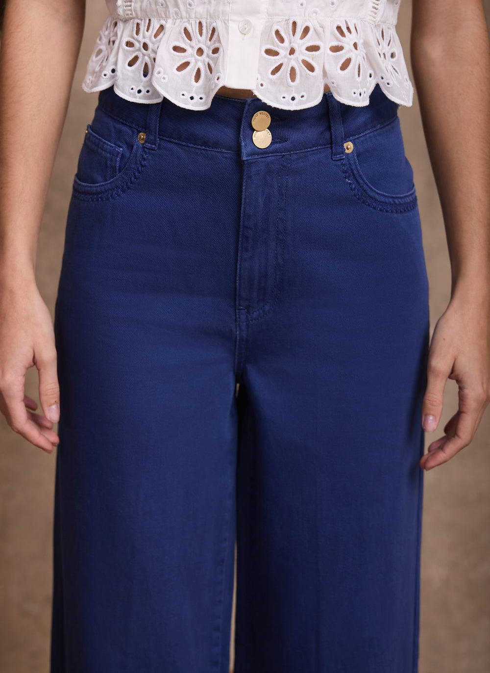 Blue Washed Refined Wide Jeans