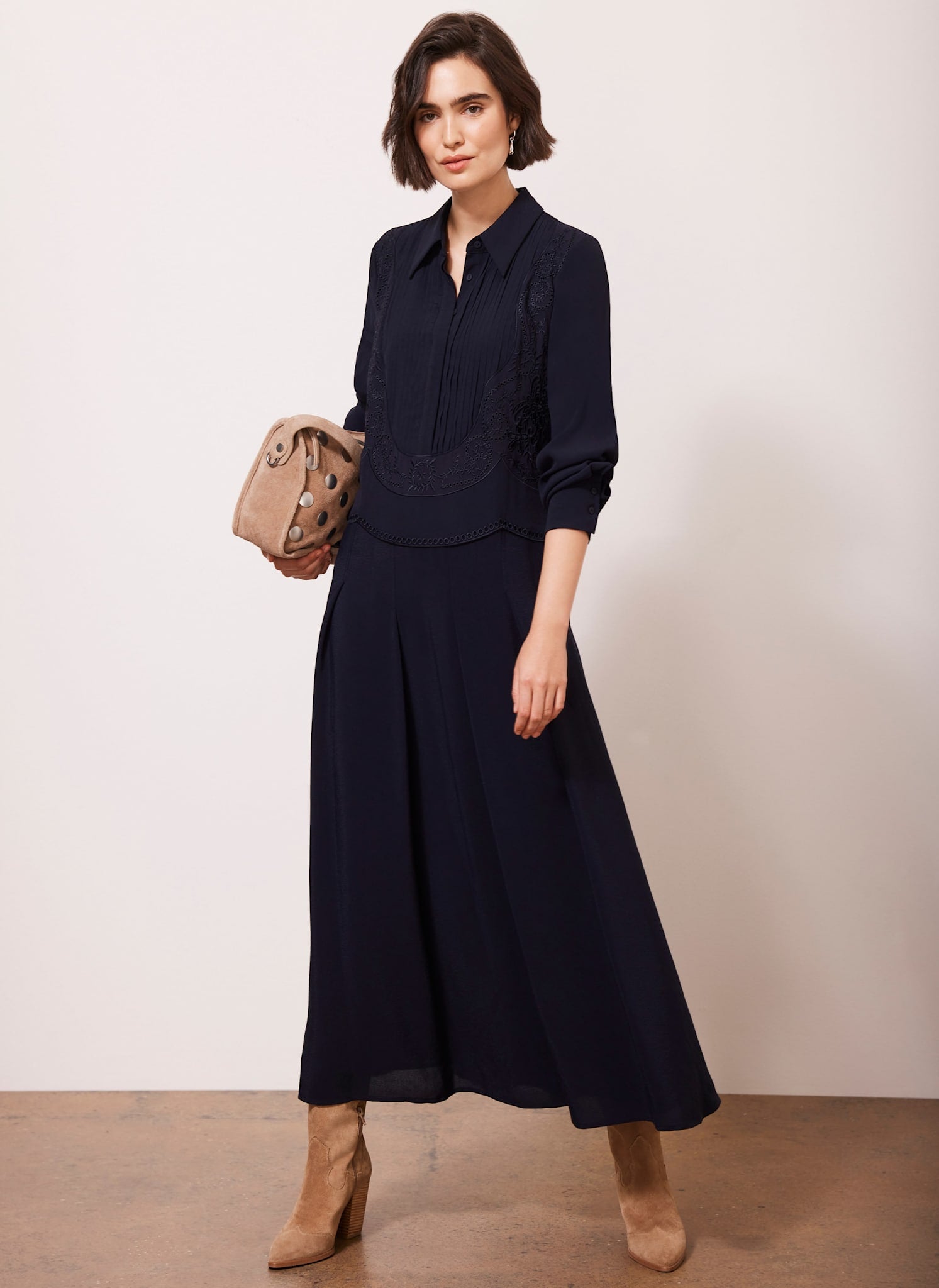 Navy Western Detail Maxi Dress – Mint Velvet