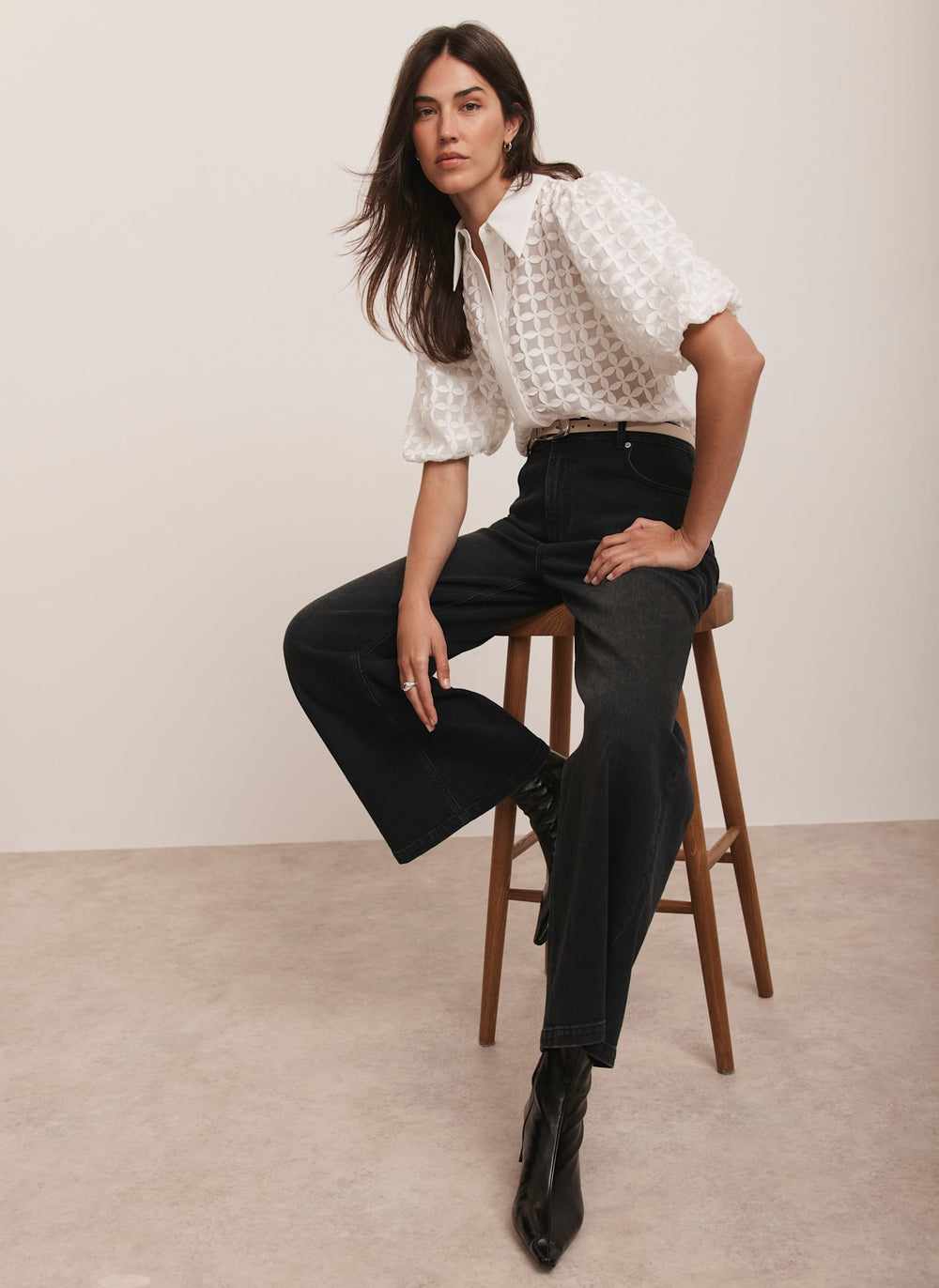 White Petal Detail Shirt