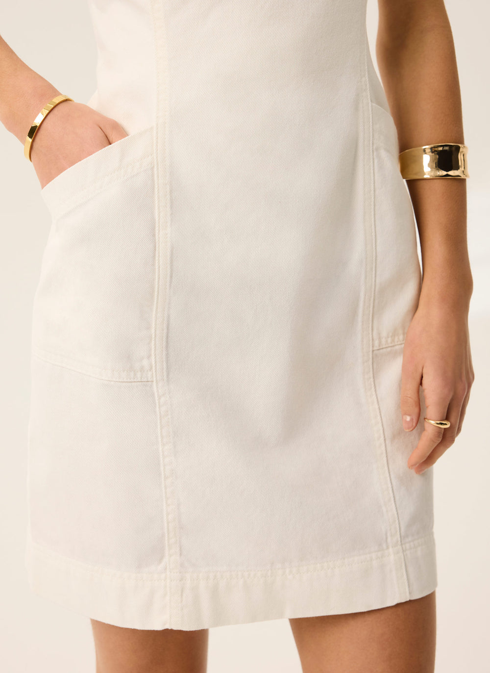 Mint Velvet Women's Denim Mini Dress - White