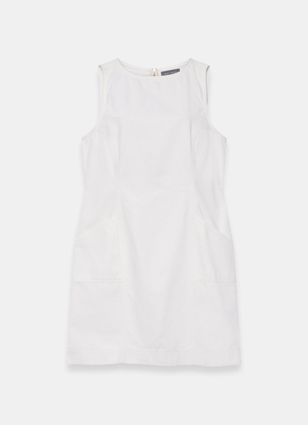 white bias cut dress Amsale Little White Dress LW205 main image 1