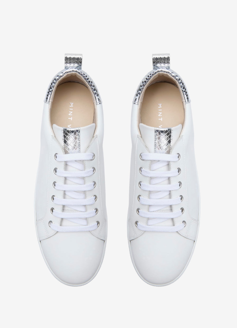 Allie White Leather Trainers