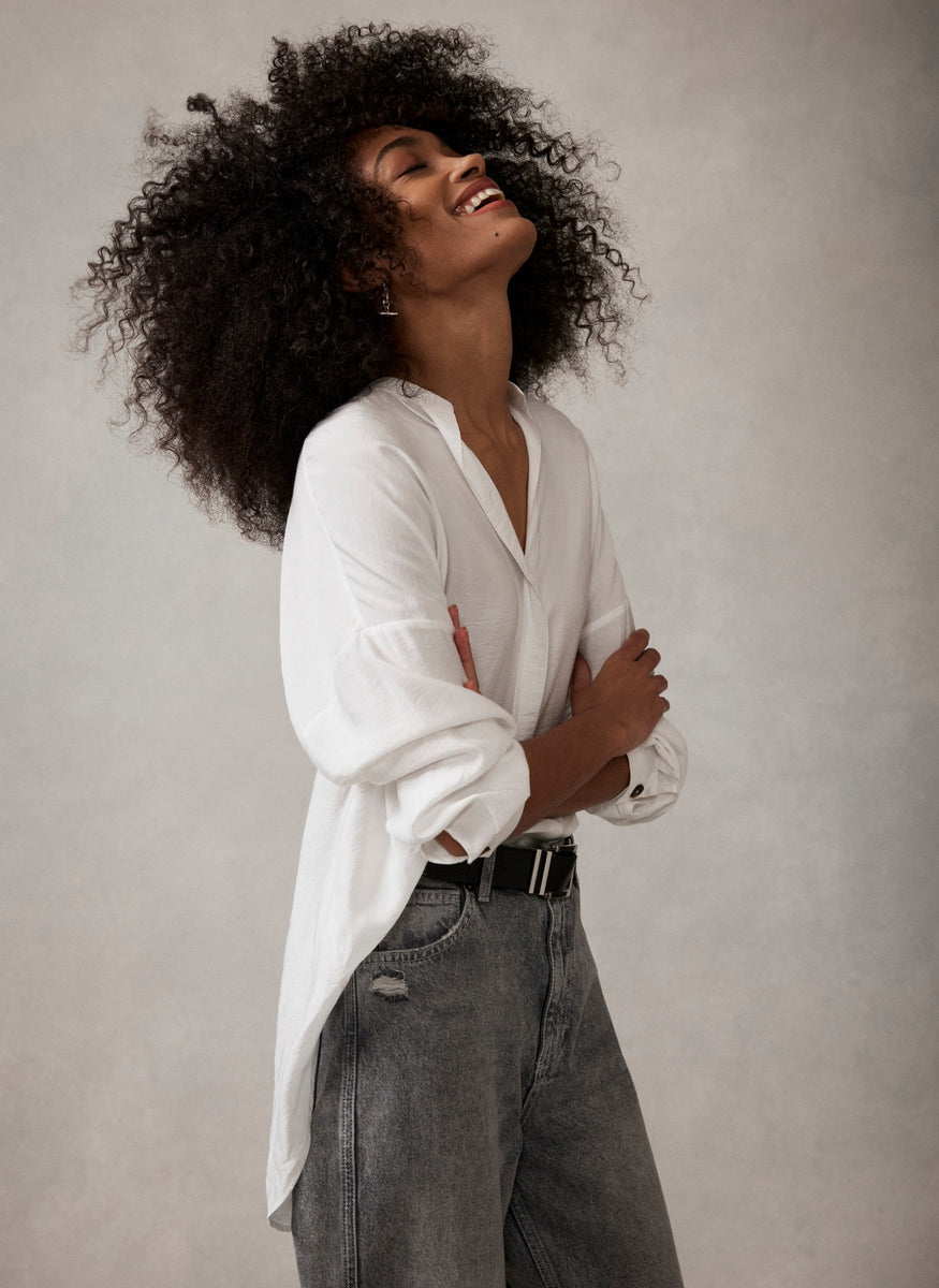 White Oversized Longline Shirt – Mint Velvet