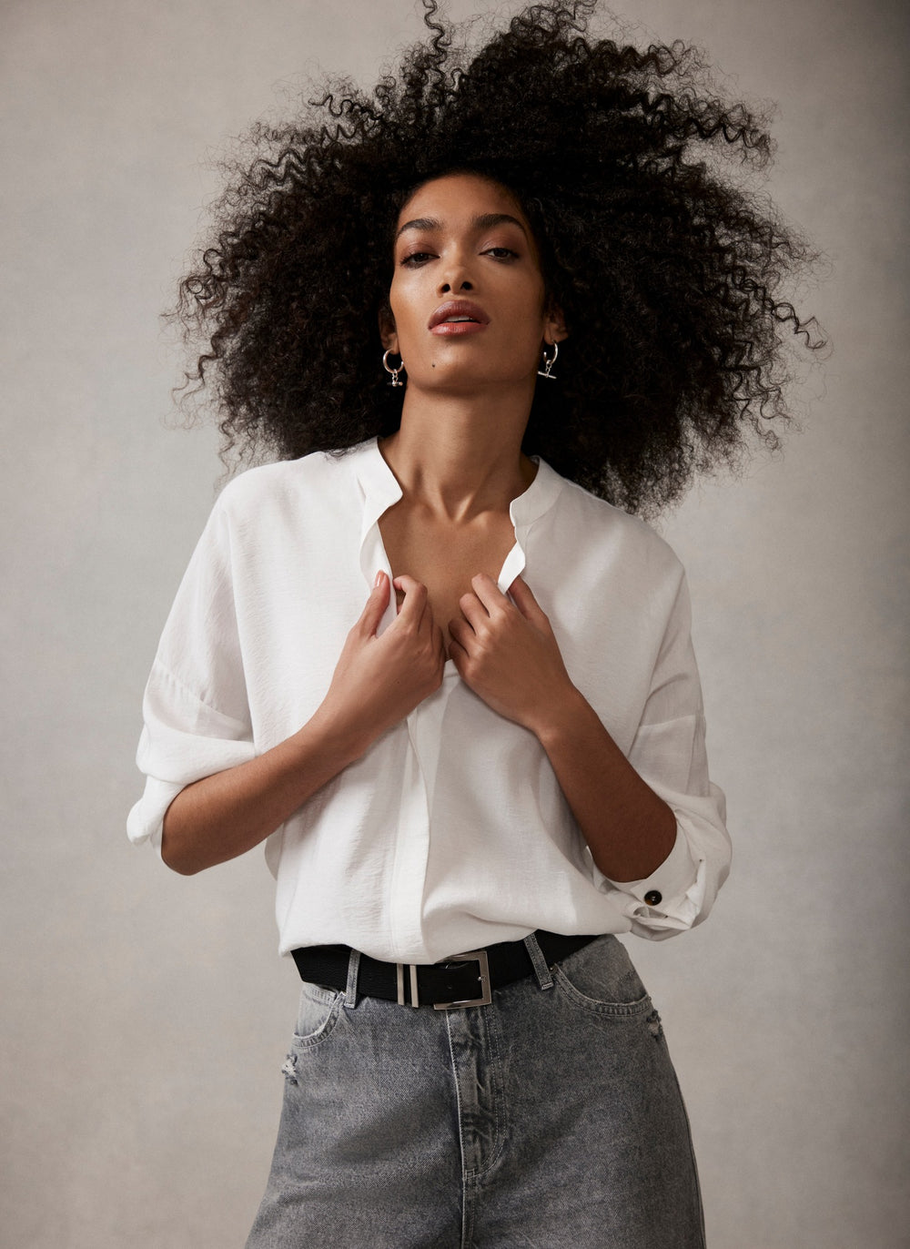 White Oversized Longline Shirt