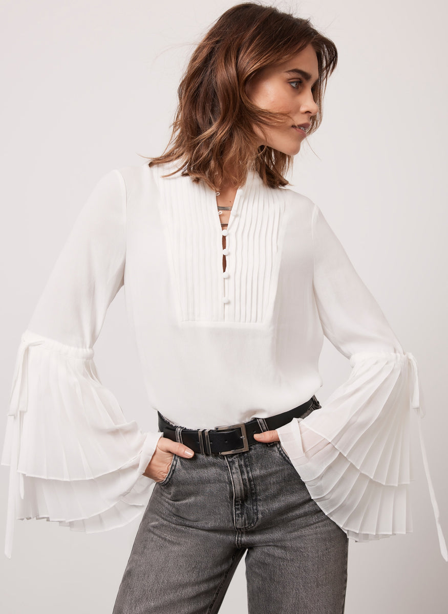 White Pleated Blouse – Mint Velvet