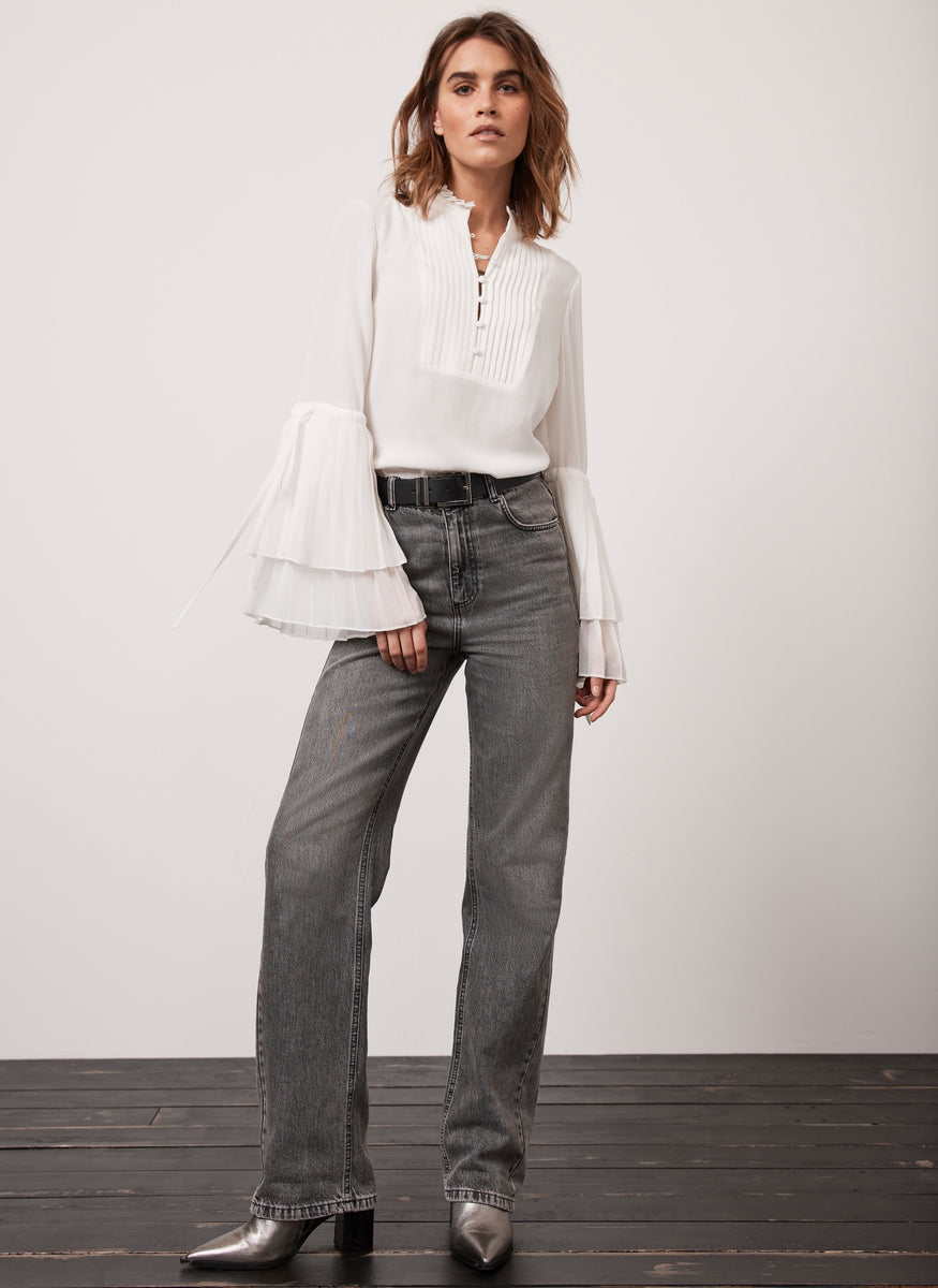 White Pleated Blouse – Mint Velvet