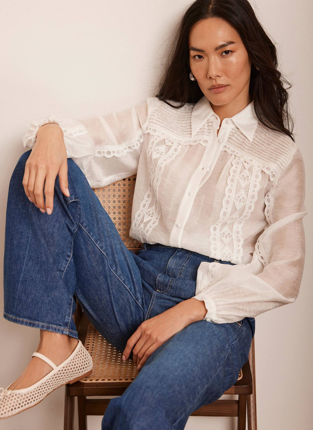 White Trim Detail Shirt