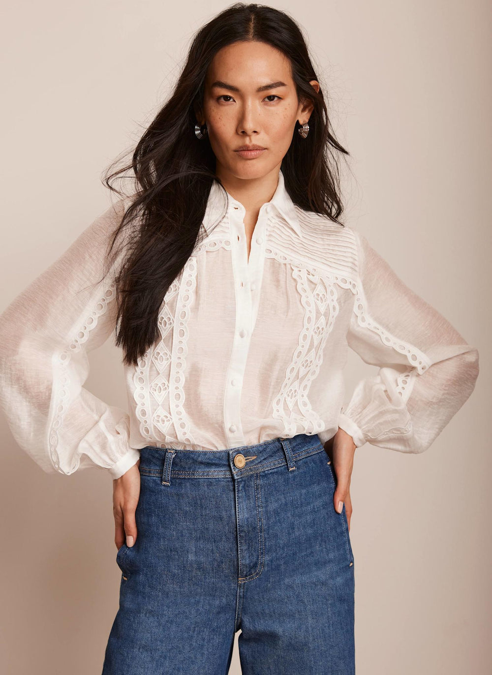 White Trim Detail Shirt