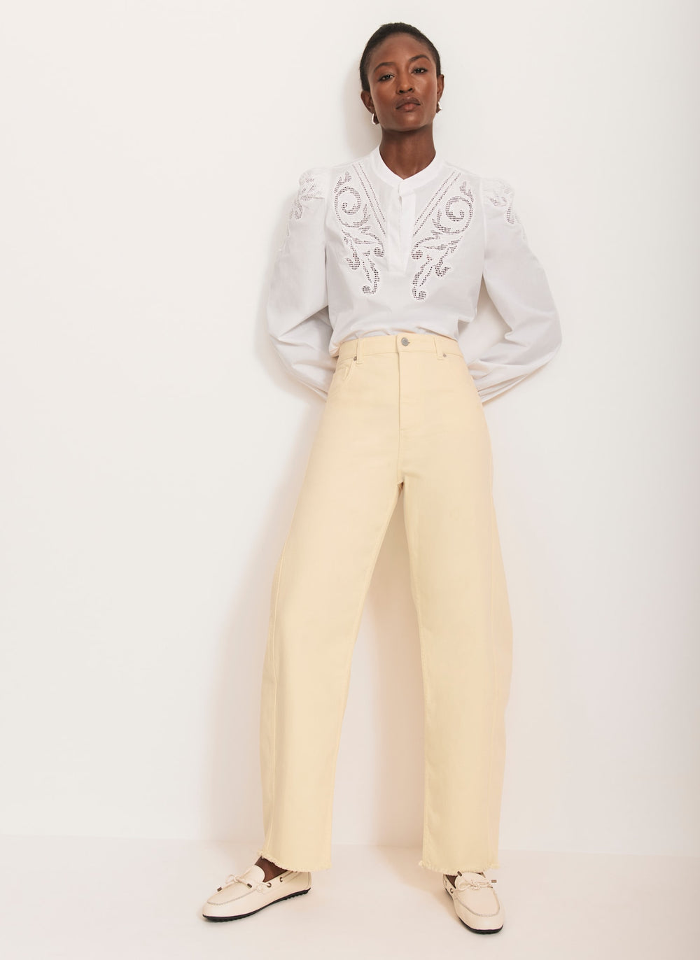 Yellow Barrel Leg Jeans