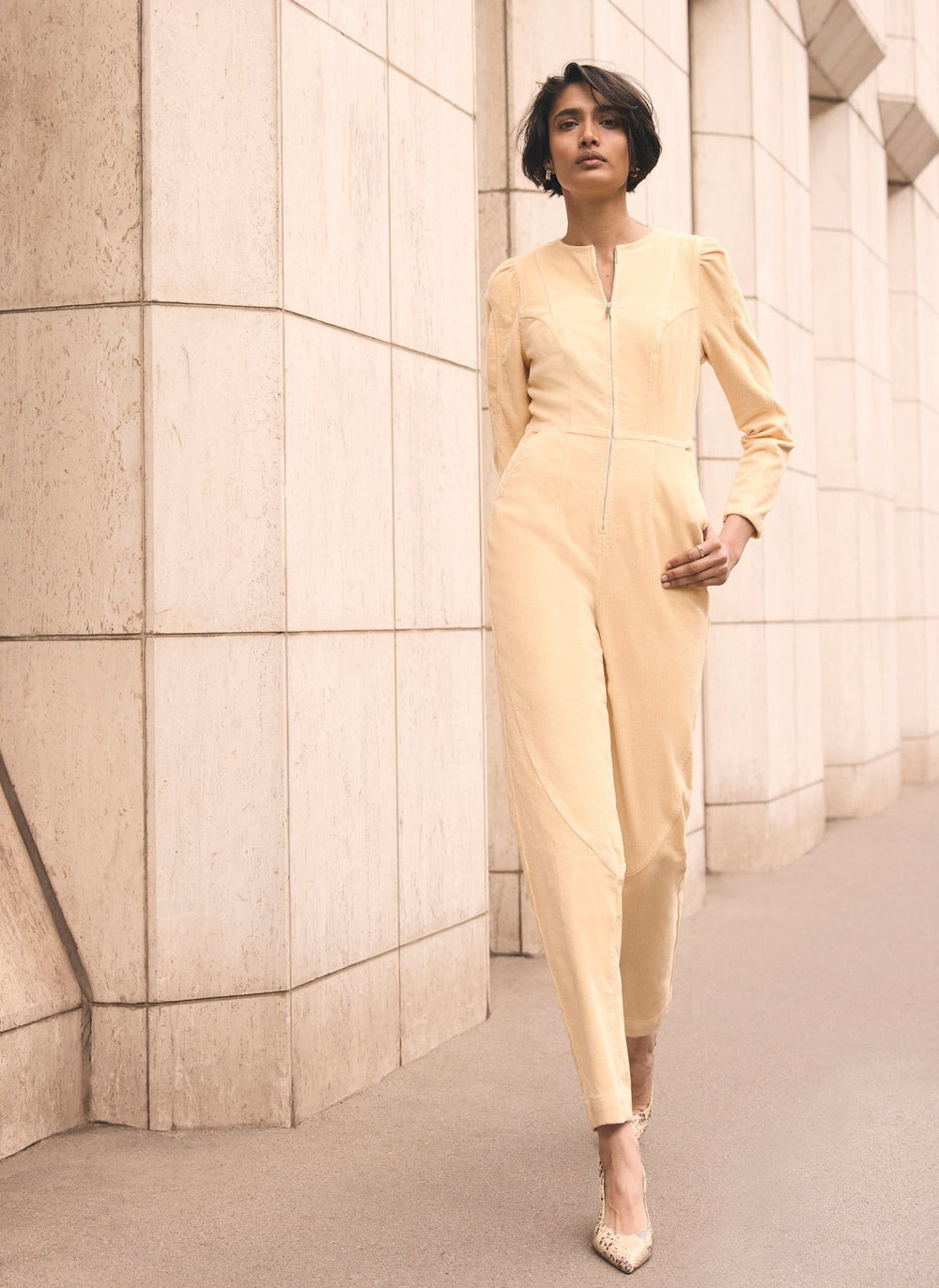 Butter Yellow Corduroy Jumpsuit