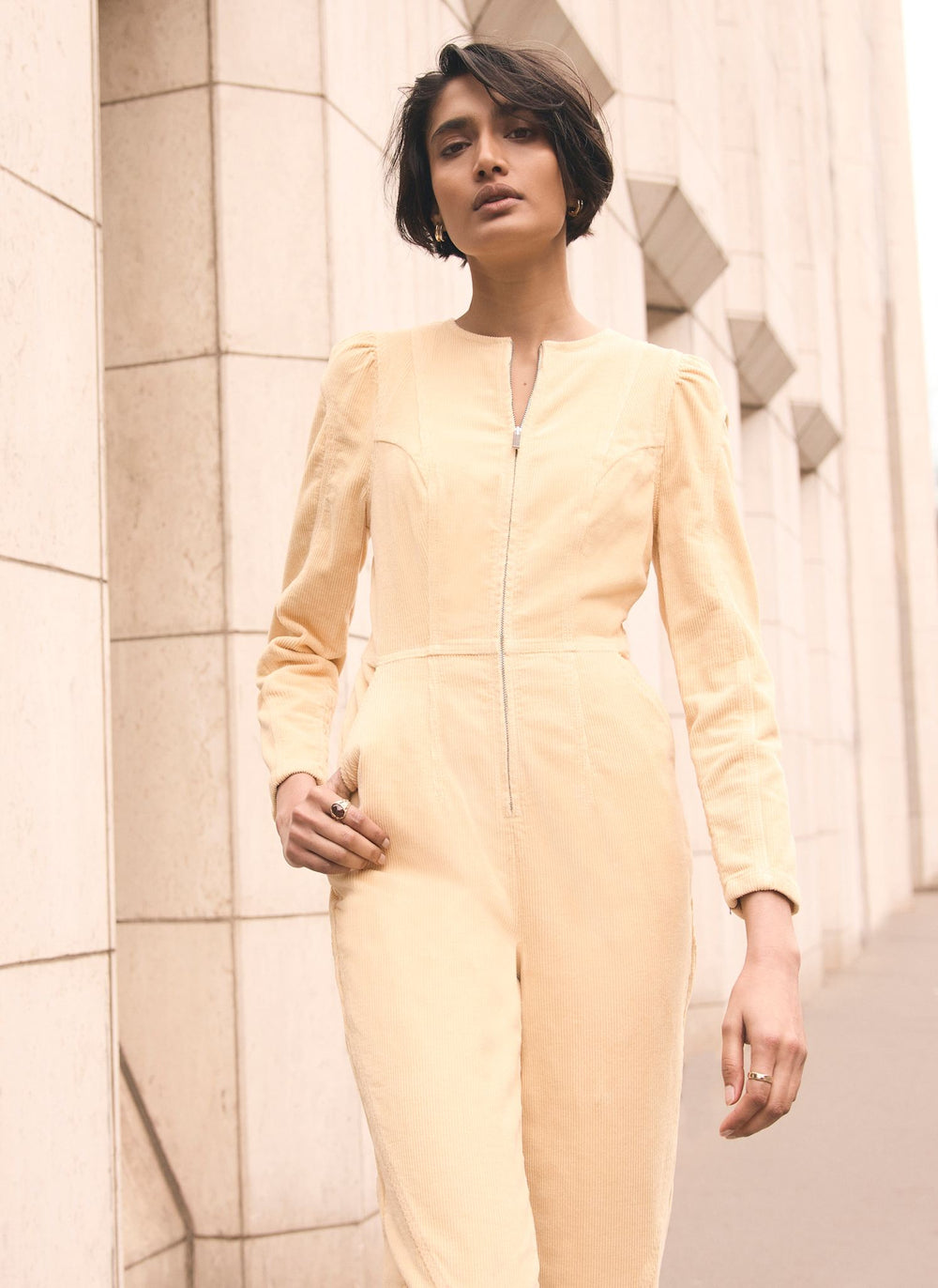 Butter Yellow Corduroy Jumpsuit
