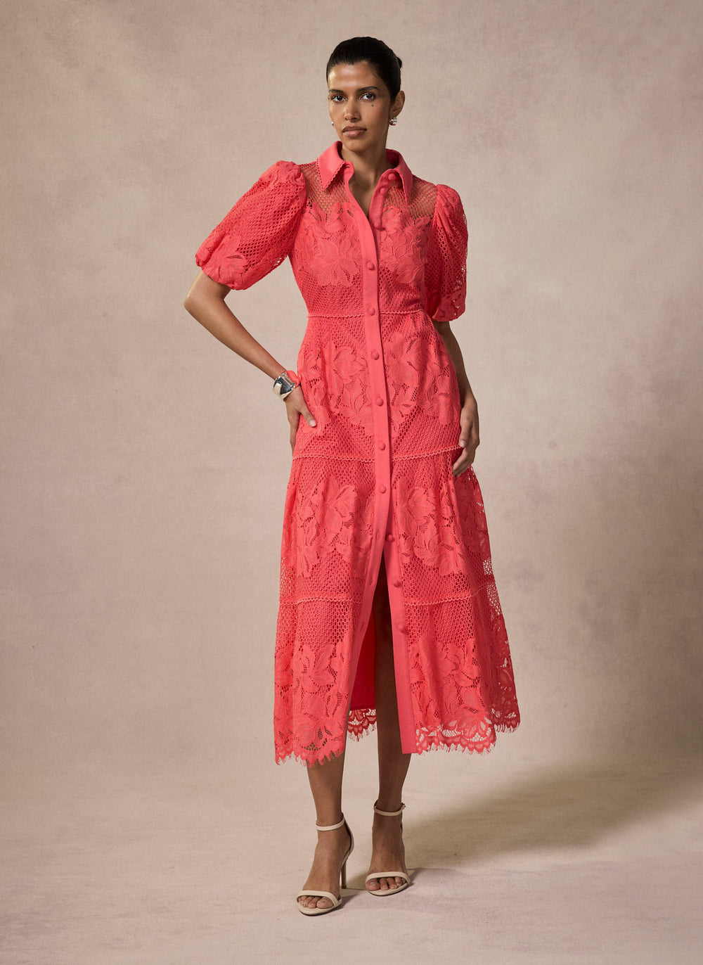 pink lace shirt dress PINK LACE TSHIRT DRESS M