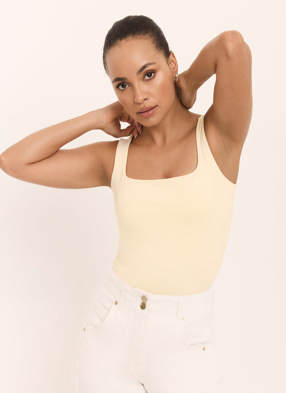 Butter Yellow Layering Scoop Neck Vest