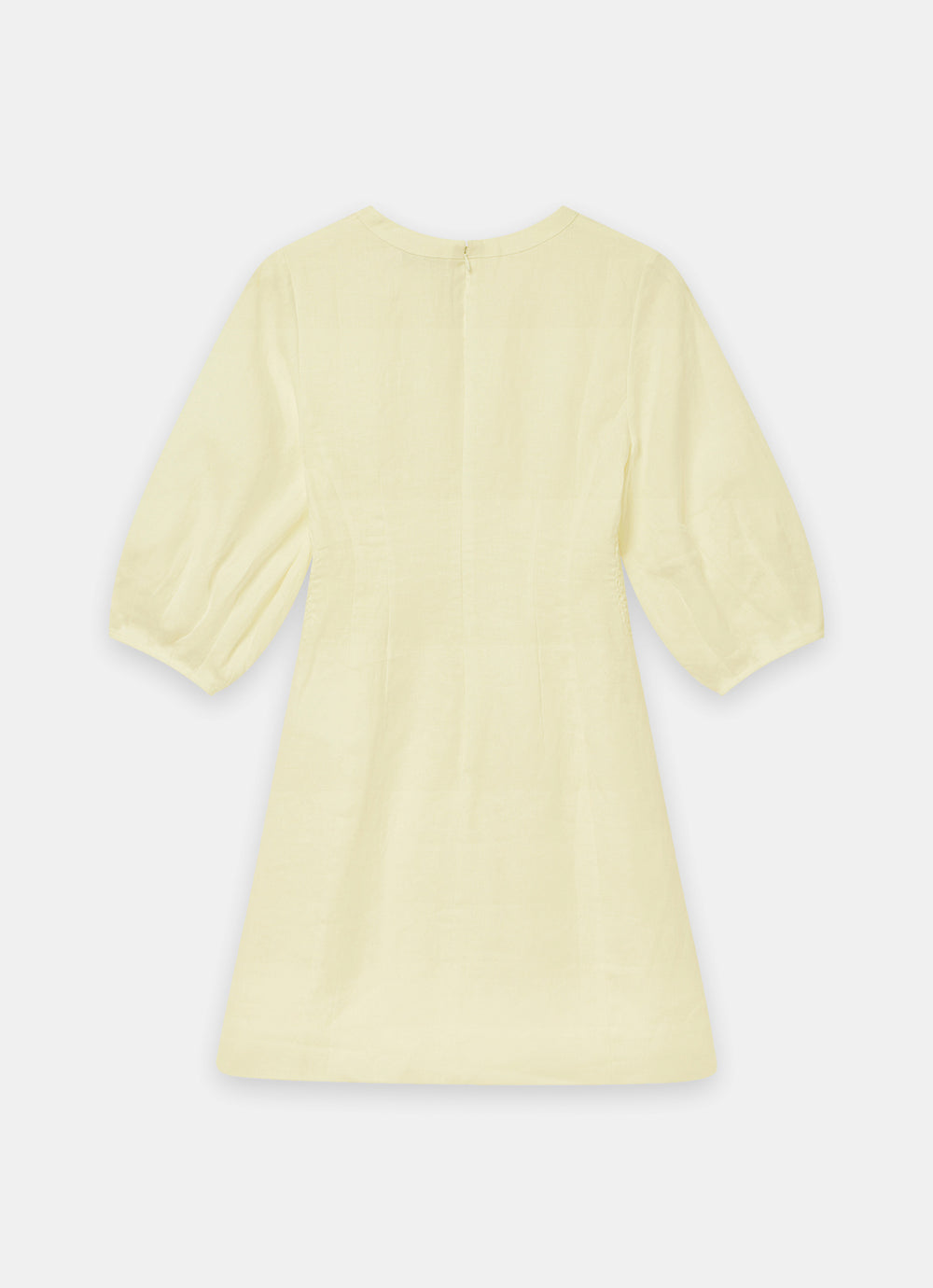 Yellow Linen Puff Sleeve Mini Dress – Mint Velvet