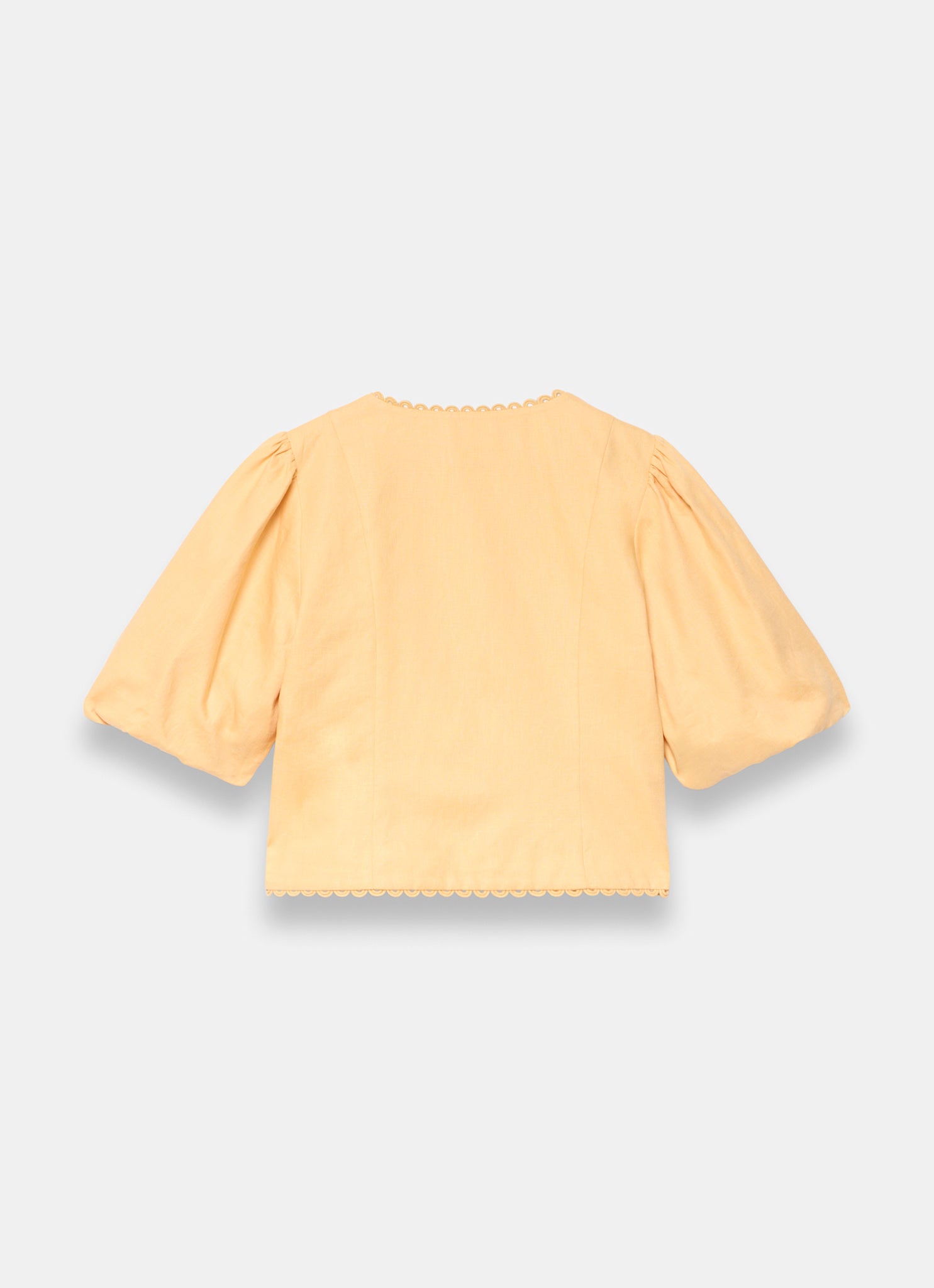 Yellow Linen Puff Sleeve Top – Mint Velvet