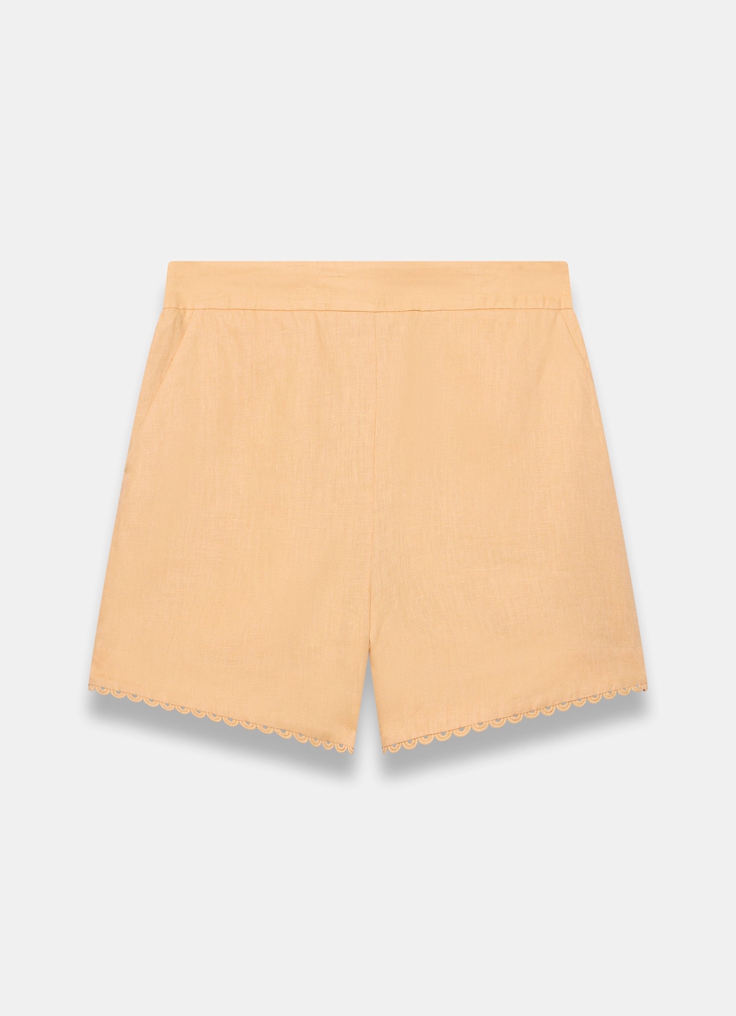 Yellow Linen Scallop Hem Shorts – Mint Velvet