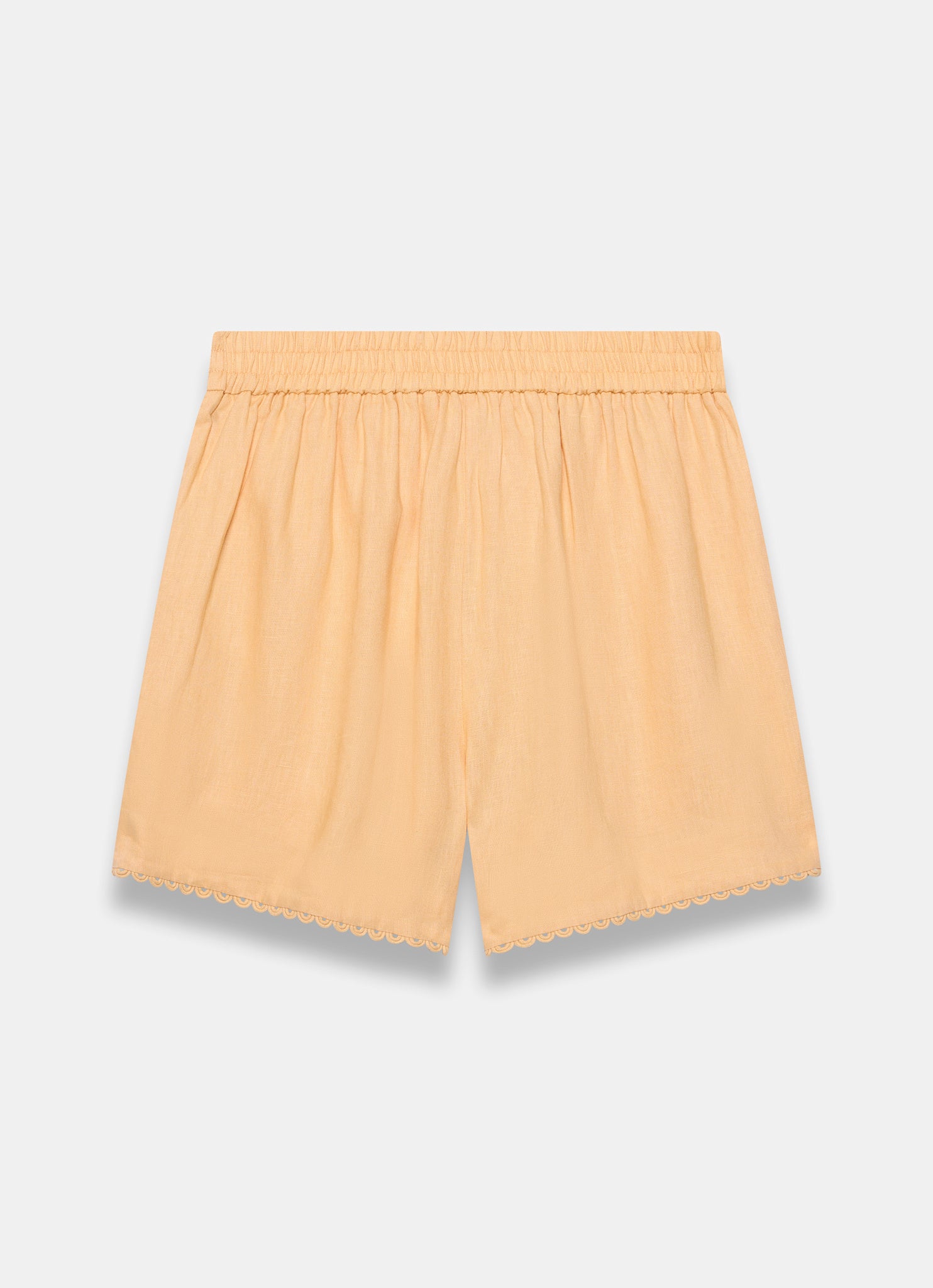Yellow Linen Scallop Hem Shorts – Mint Velvet