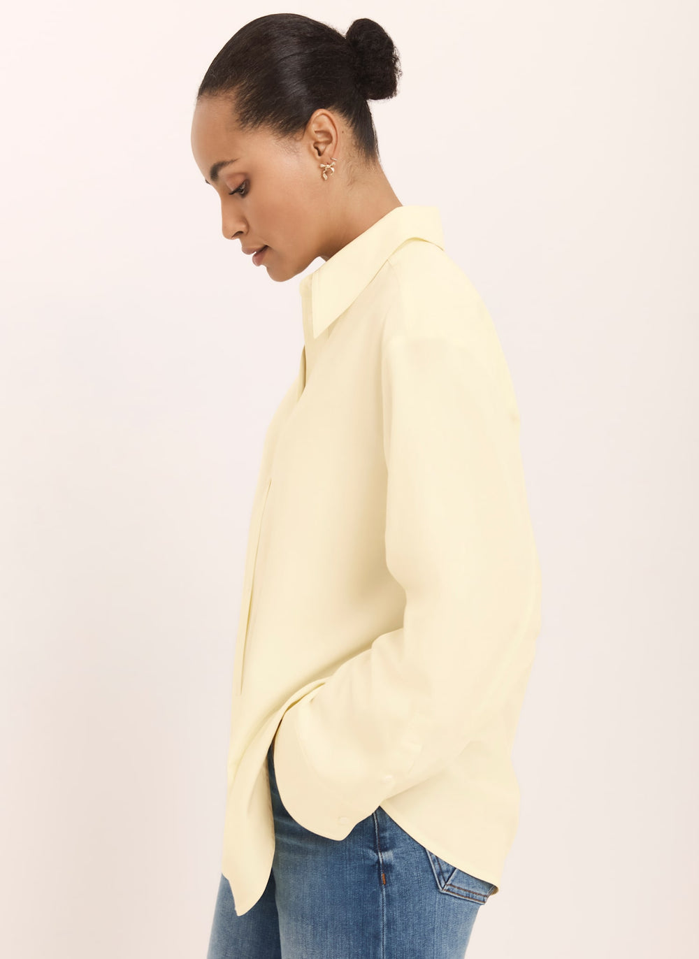 Butter Yellow Oversized Long Sleeve Shirt