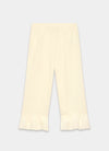 Yellow Linen Wide Ruffle Trousers (Image 5)