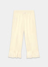 Yellow Linen Wide Ruffle Trousers (Image 6)