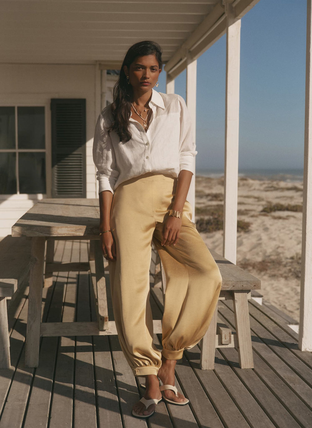 Yellow Satin Balloon Trousers