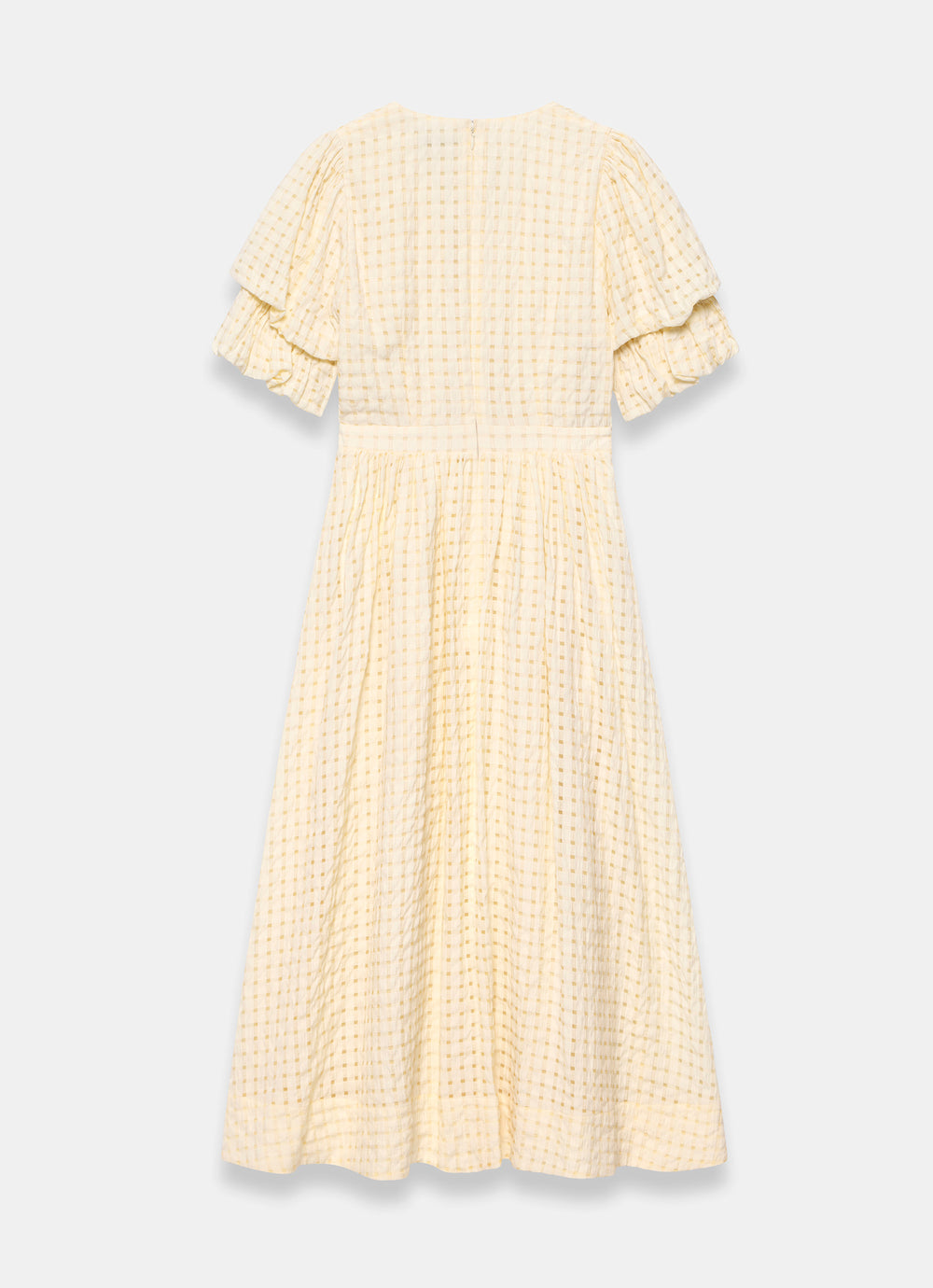 knee length dresses for ladies Adriana Midi Dress Yellow Polka – One Mile The Label main image 0