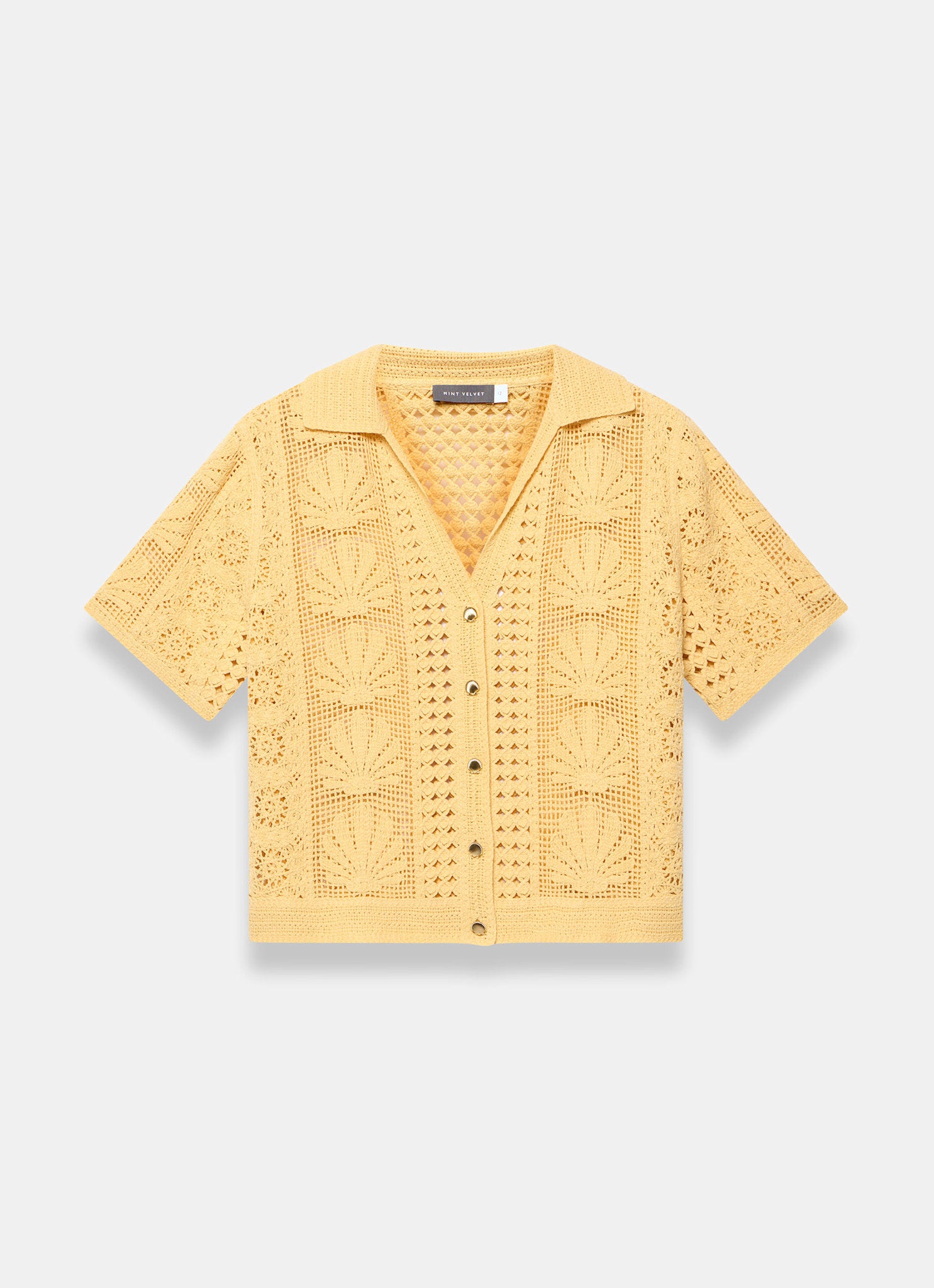 Yellow Crochet Shell Shirt – Mint Velvet