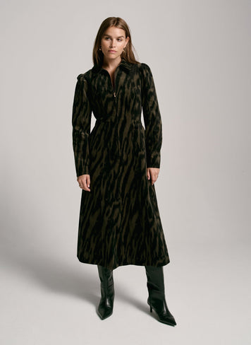 Velour Animal Print Dress main image 0