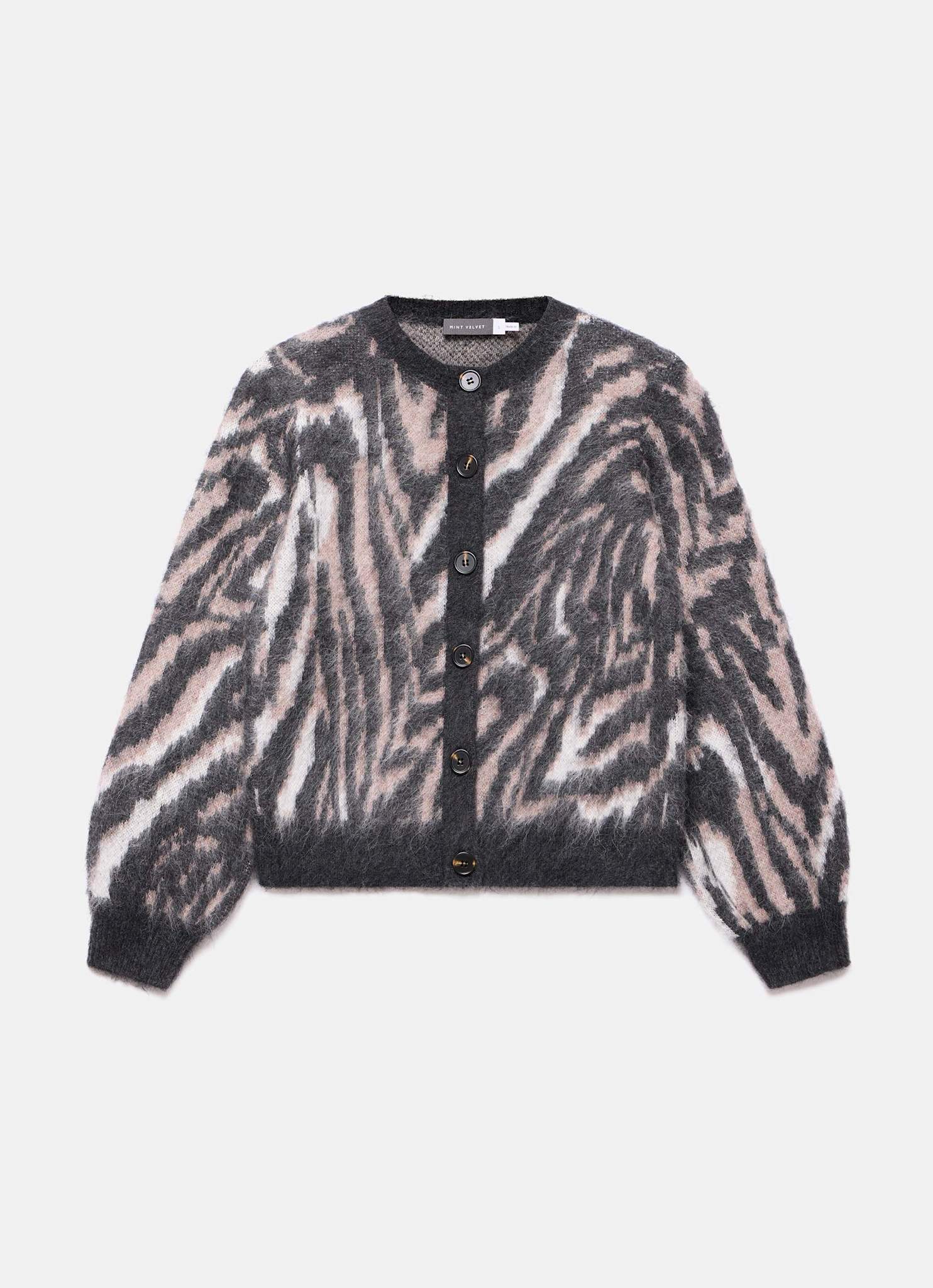 Neutral Zebra Print Knit Cardigan – Mint Velvet