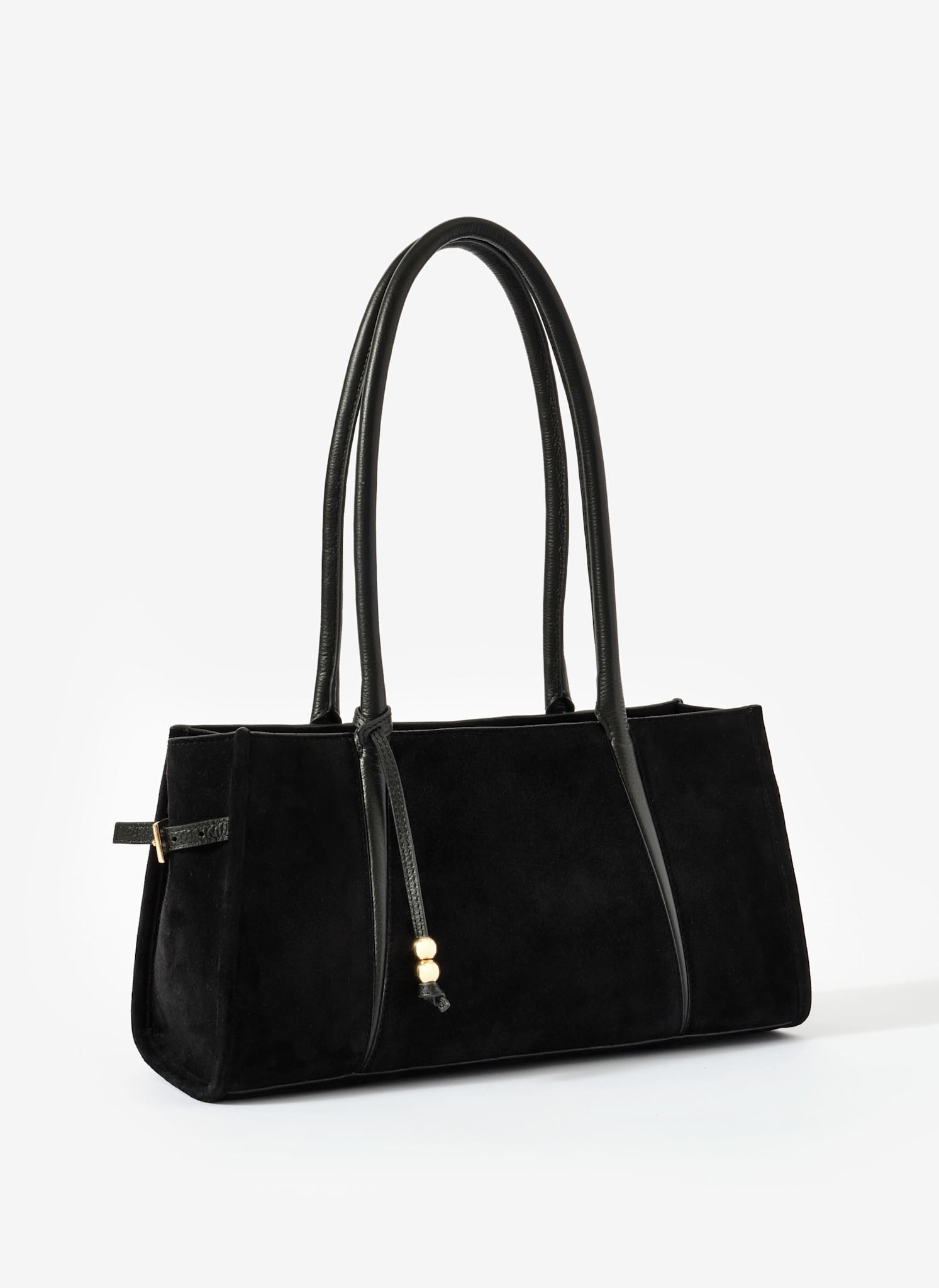 Zita Black Suede Shoulder Bag – Mint Velvet