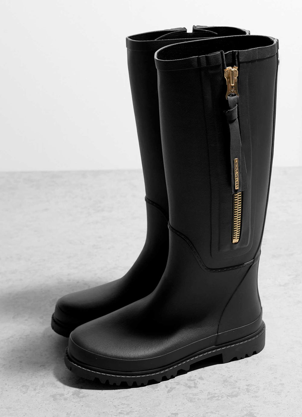 April Black Zip Wellies WELLIES Mint Velvet 