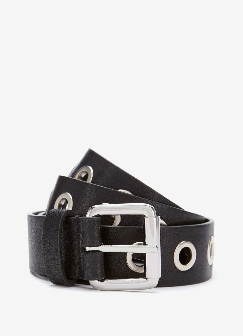 Black Eyelet Leather Belt BELTS Mint Velvet 