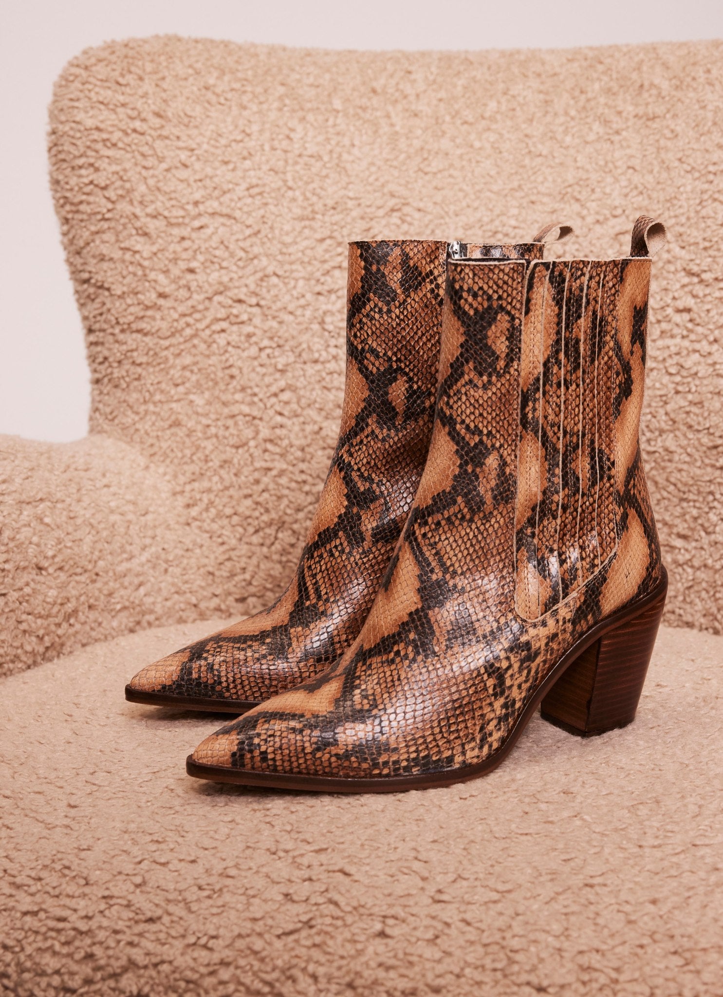 Snake embossed boots Clearance