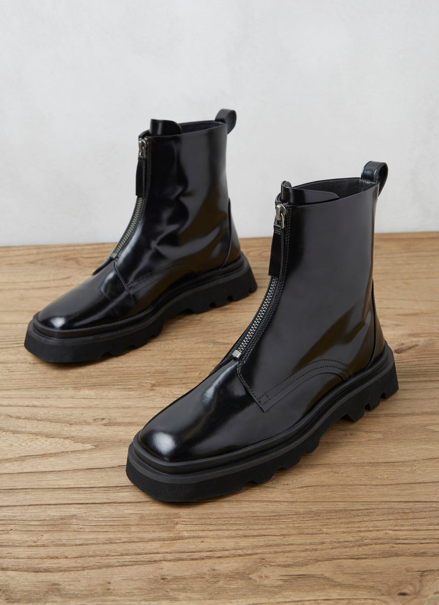 Black Zip Front Ankle Boots – Mint Velvet
