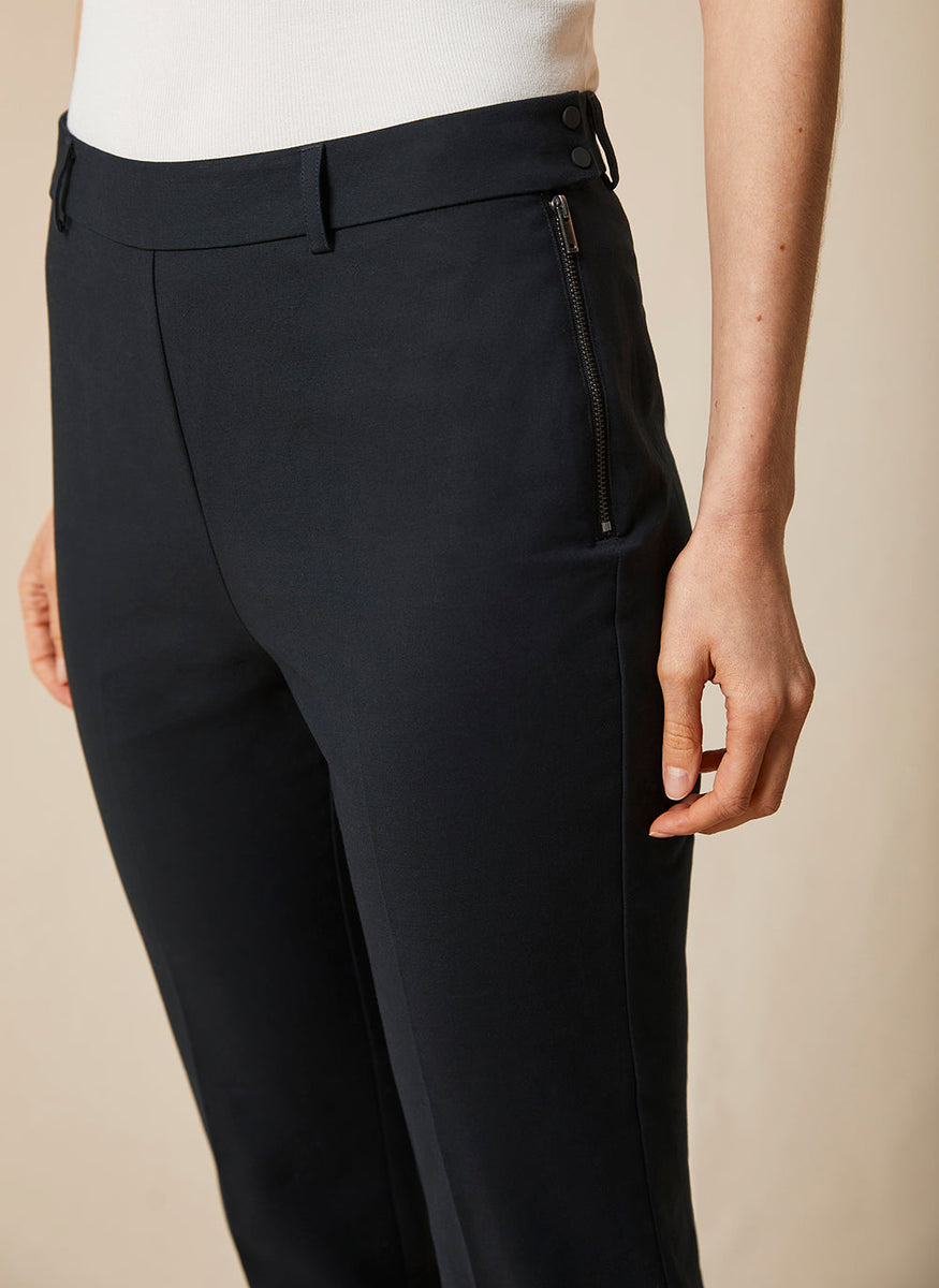 Navy Popper Capri Trousers – Mint Velvet