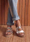 Silver sales leather sliders