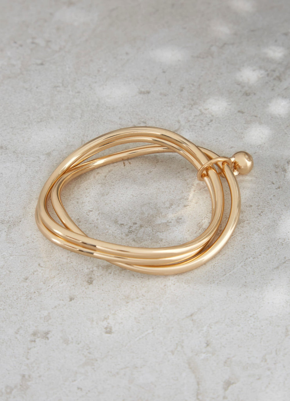 Gold Tone Triple Bangle