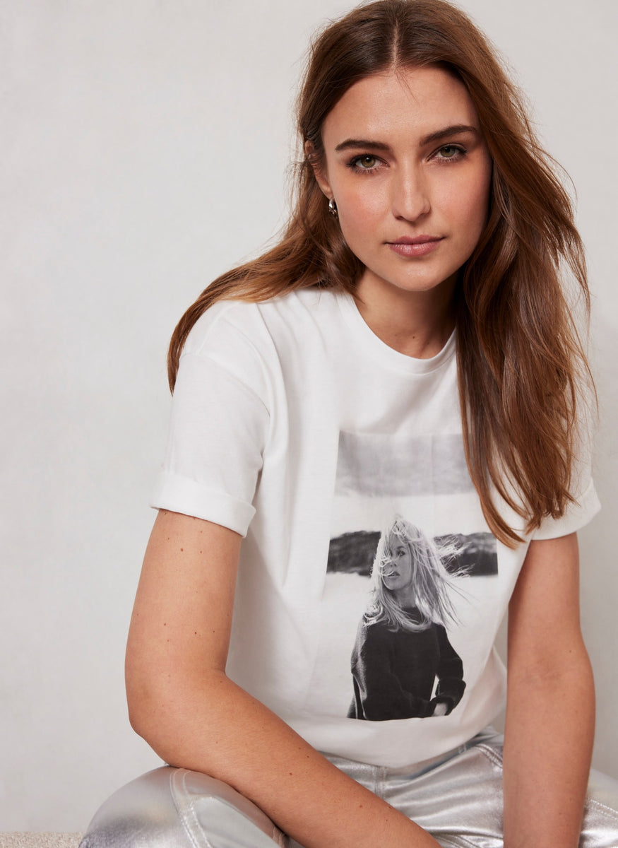 White Brigitte Bardot T-Shirt – Mint Velvet