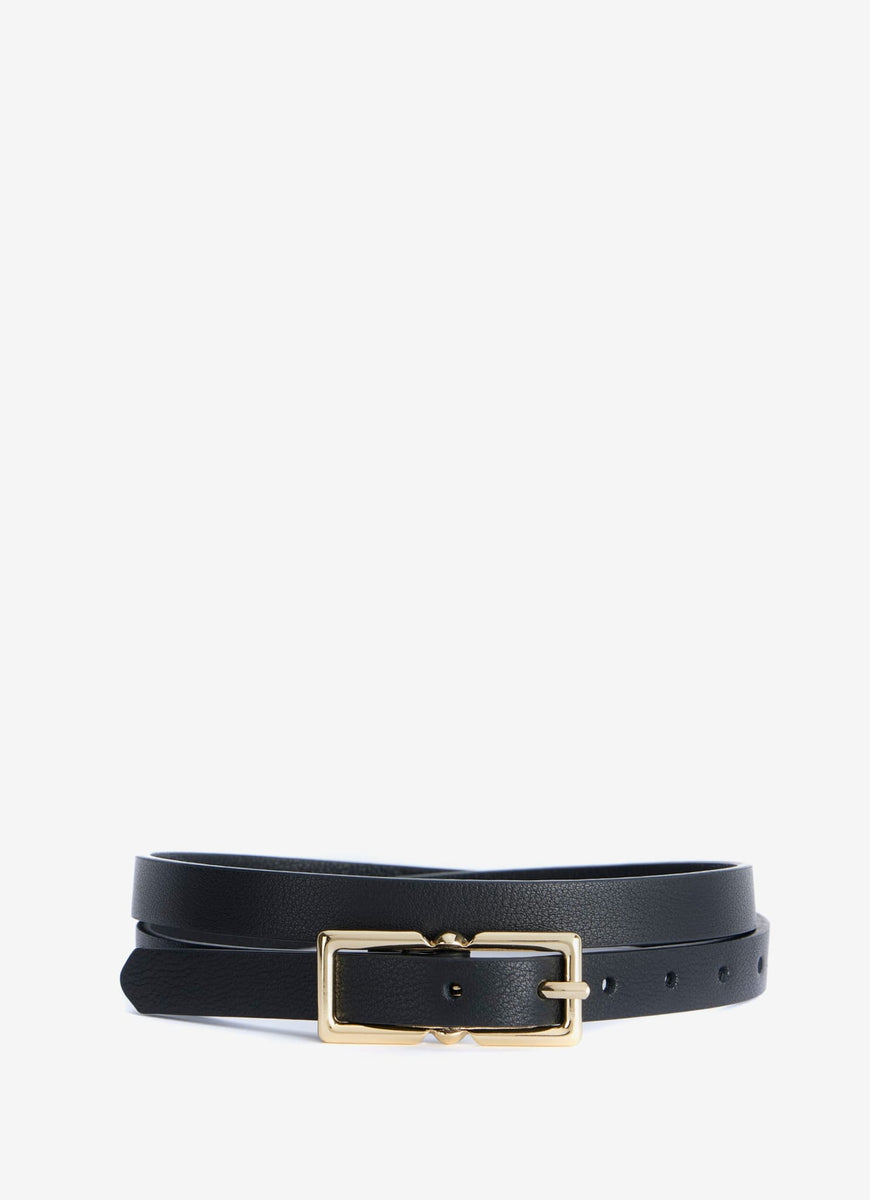 Black Leather Skinny Belt – Mint Velvet
