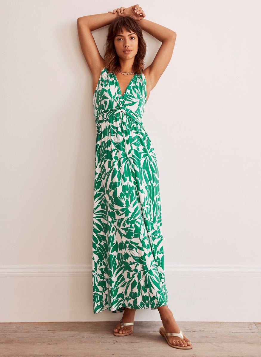 Lena Print Twist Maxi Dress Mint Velvet