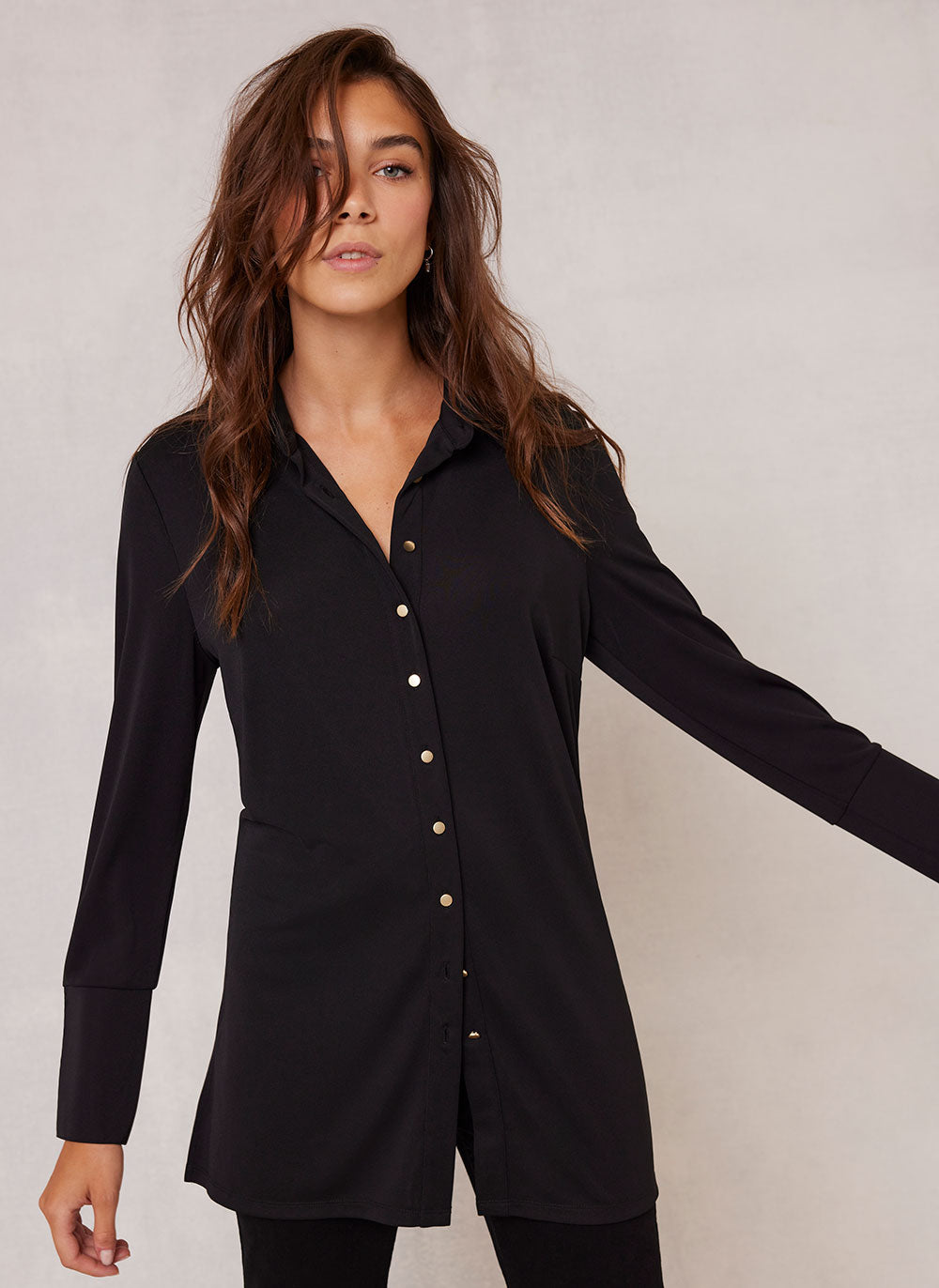 Longline Black Shirt – Mint Velvet