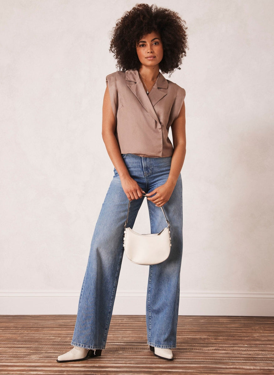 Brown Wrap Suit Style Top Mint Velvet