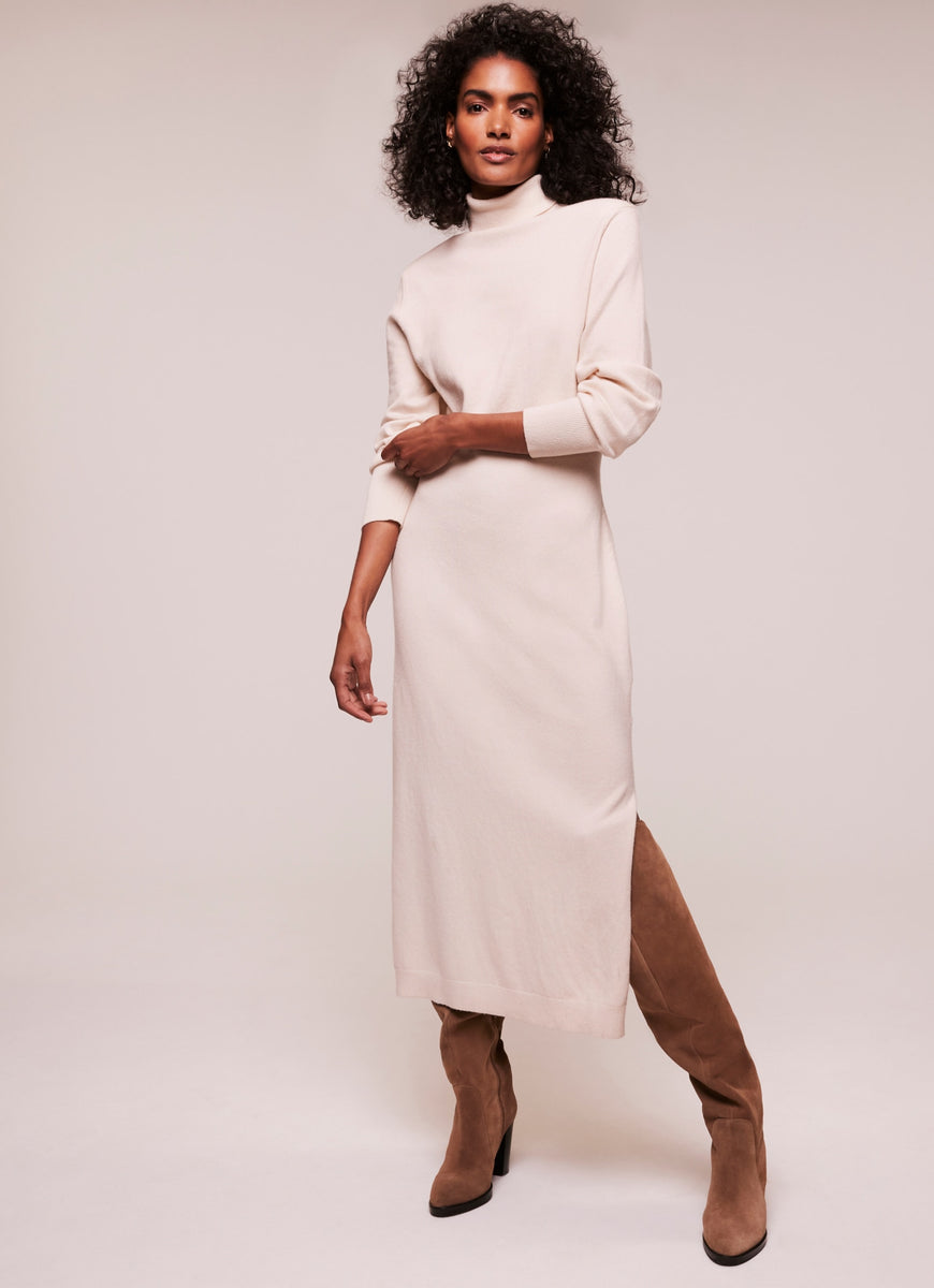 Cream Wool Blend Midi Dress – Mint Velvet