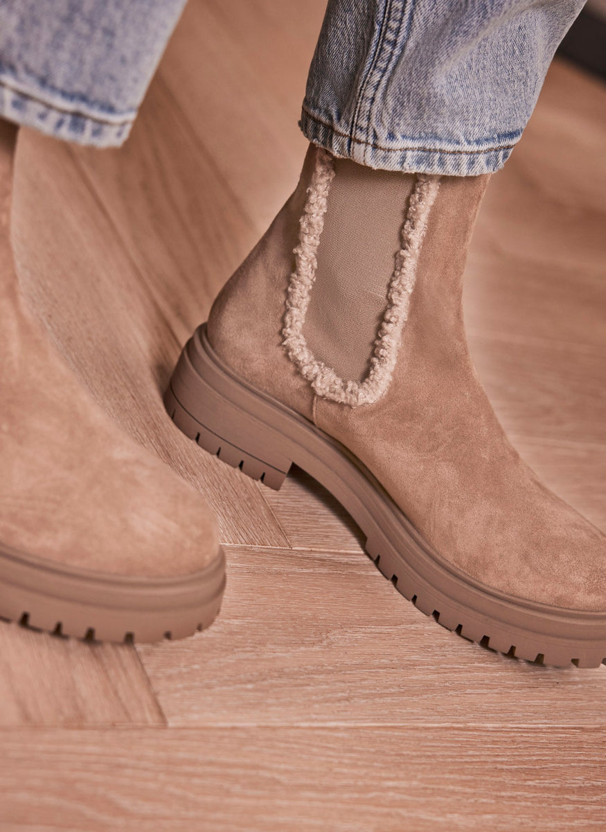 Neutral Suede Ankle Boots Mint Velvet