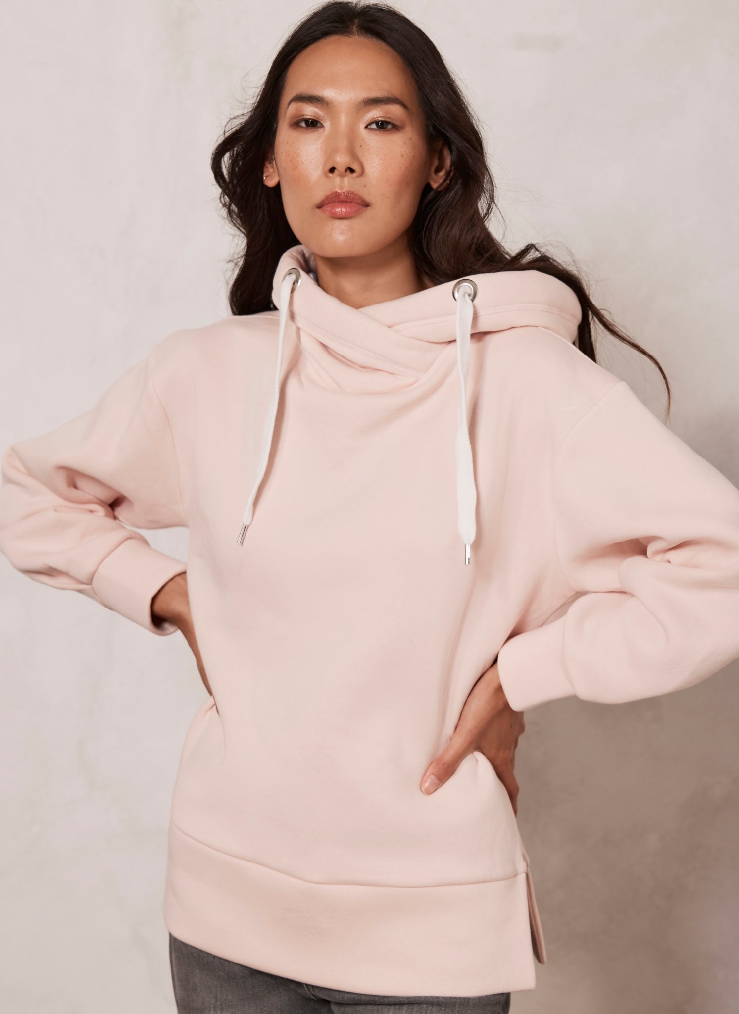 Pale Pink Cotton Hoodie